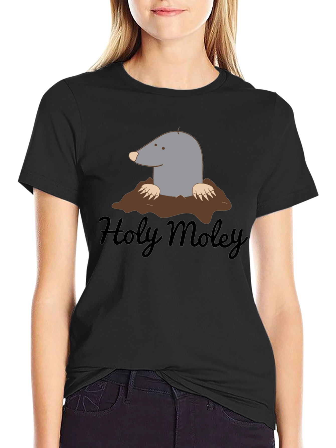Holy Moley Mole Cartoon Graphic T-Shirt