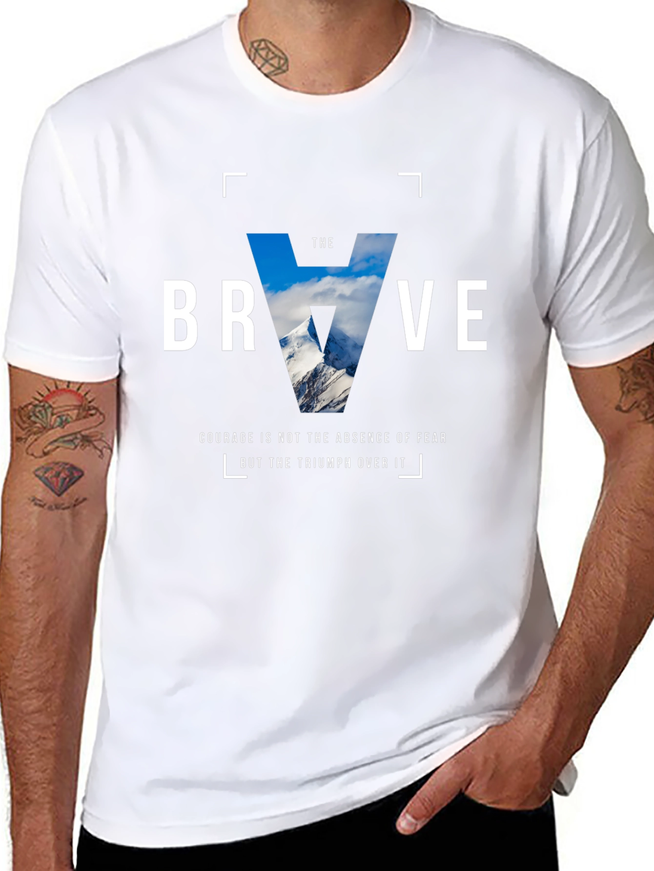 The Brave Graphic T-Shirt - Motivational Courage Tee