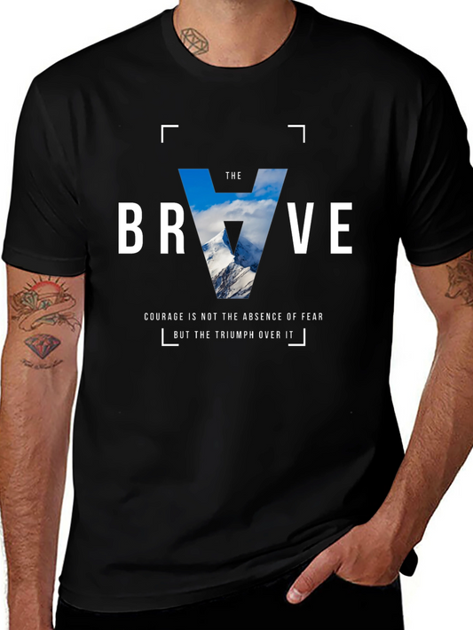 The Brave Graphic T-Shirt - Motivational Courage Tee