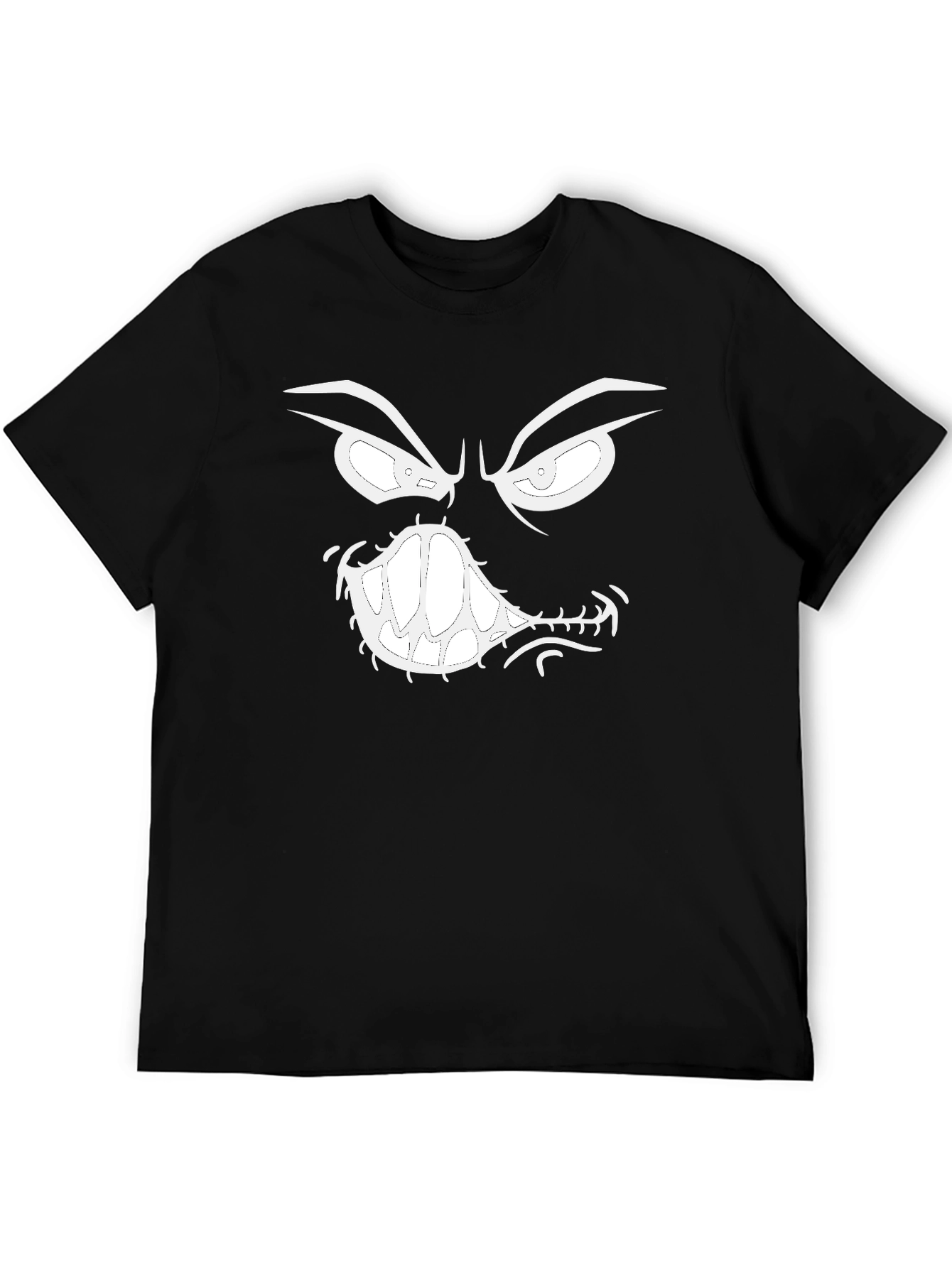 Monster Face Graphic Black T-Shirt