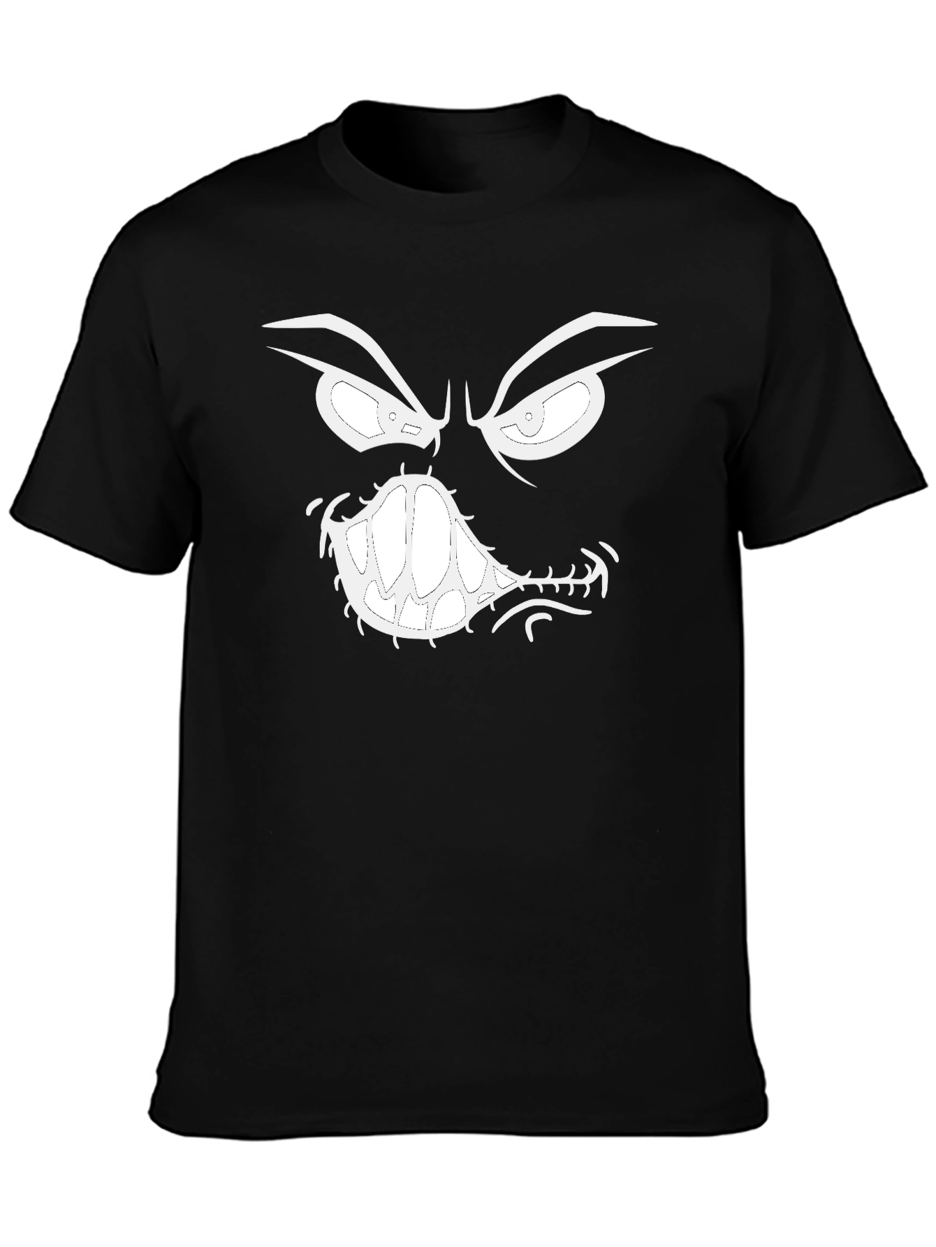 Monster Face Graphic Black T-Shirt