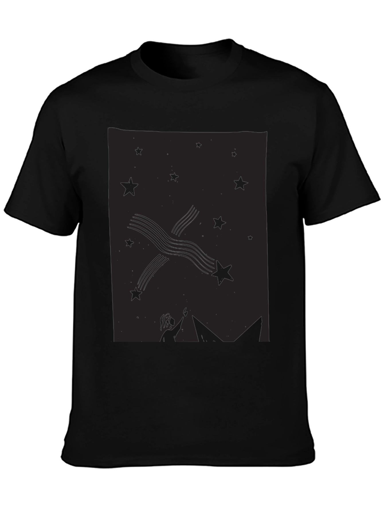 Starry Night Graphic Tee - Unisex Black T-Shirt