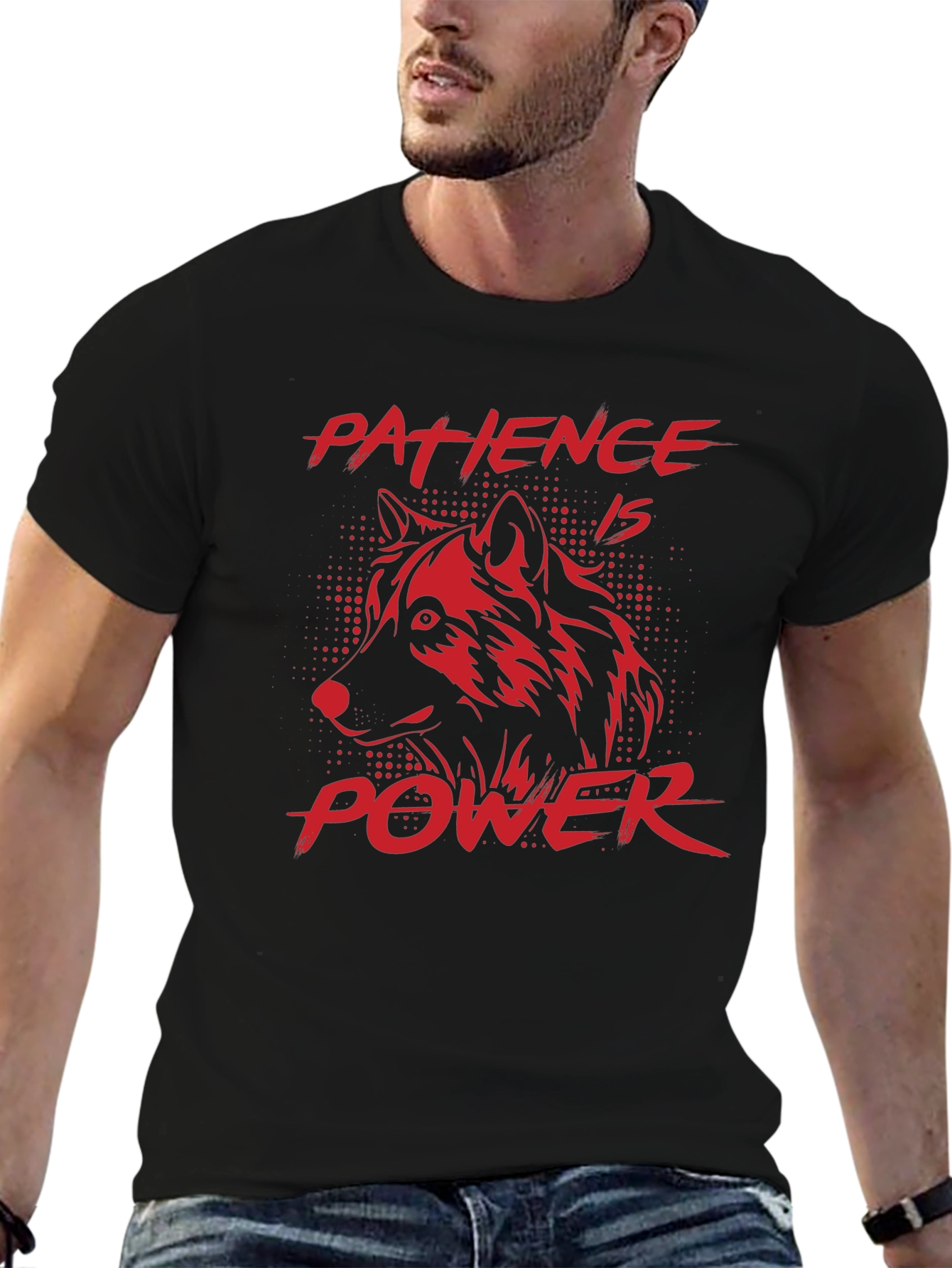 Patience is Power Wolf Graphic T-Shirt