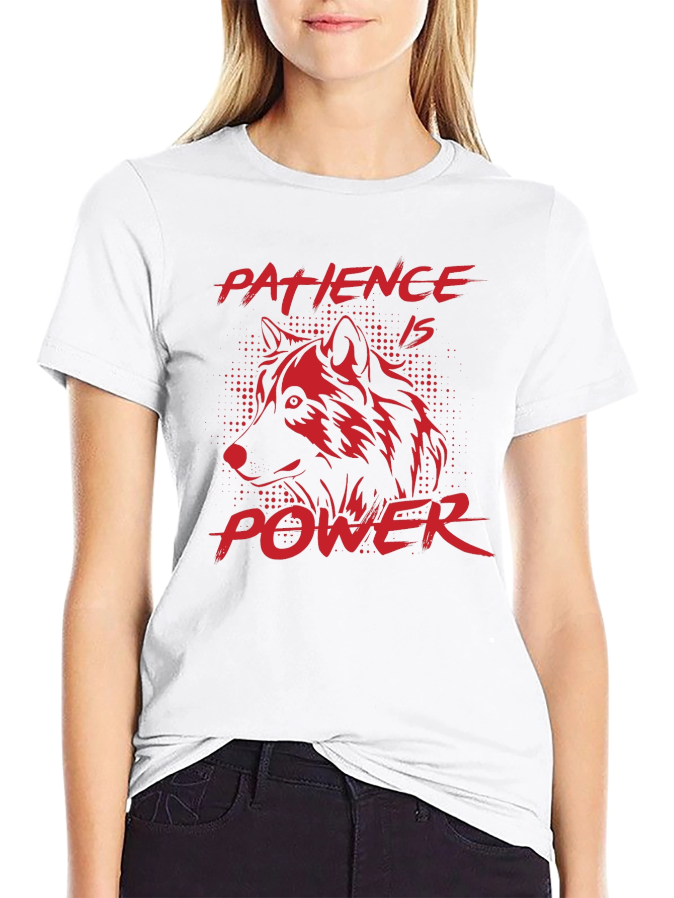 Patience is Power Wolf Graphic T-Shirt