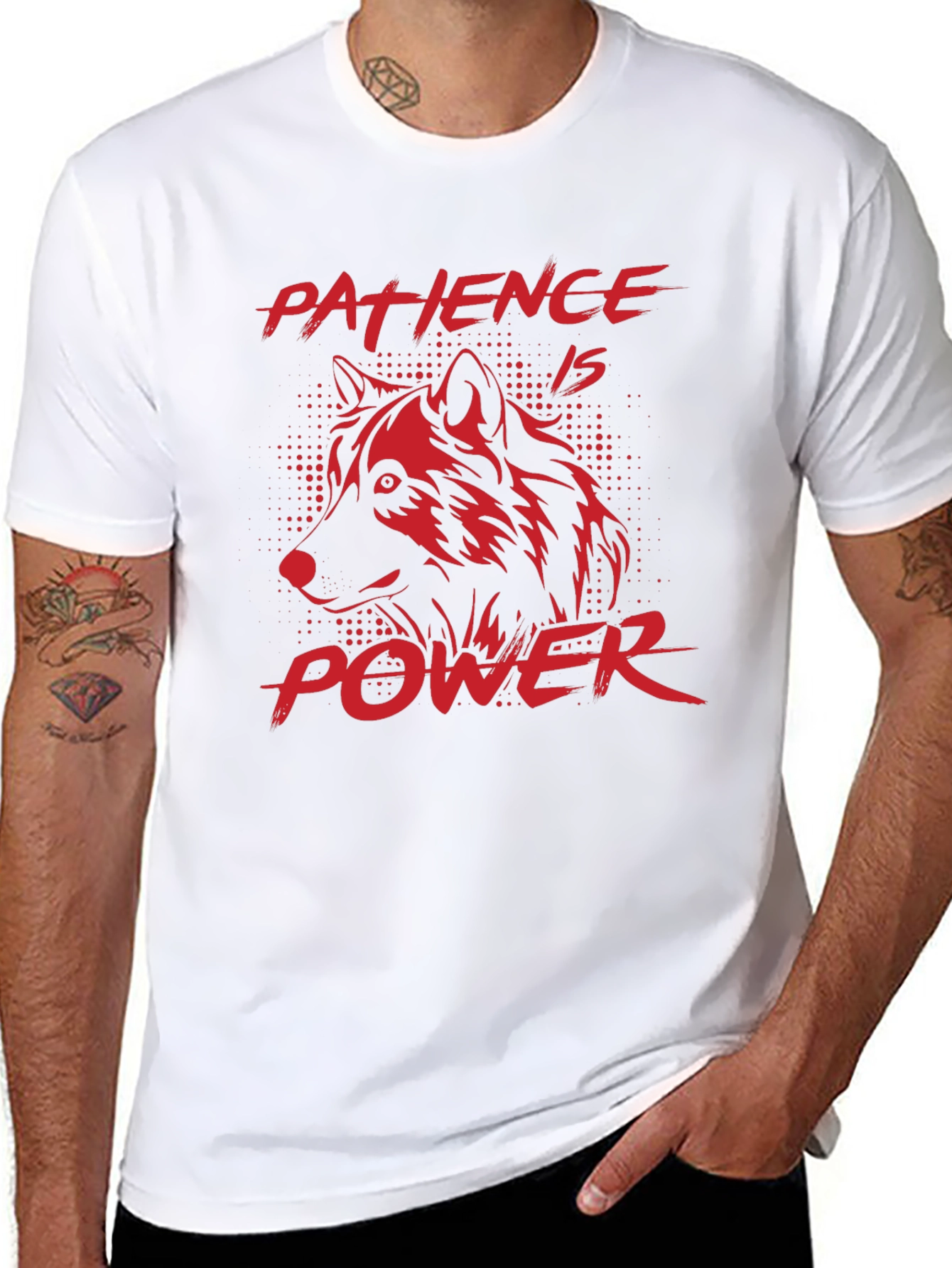 Patience is Power Wolf Graphic T-Shirt