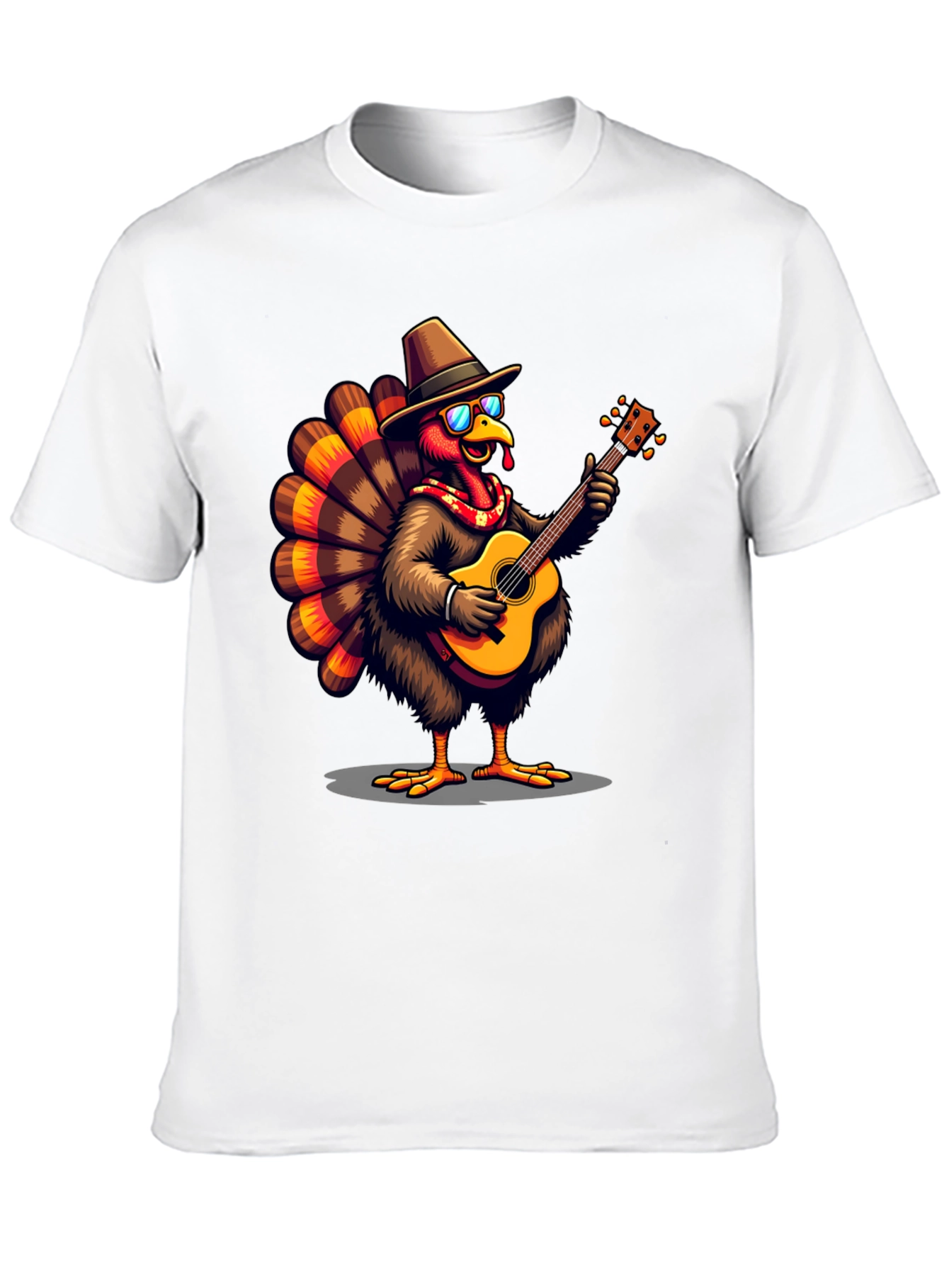 Thanksgiving Turkey Guitarist Graphic Tee