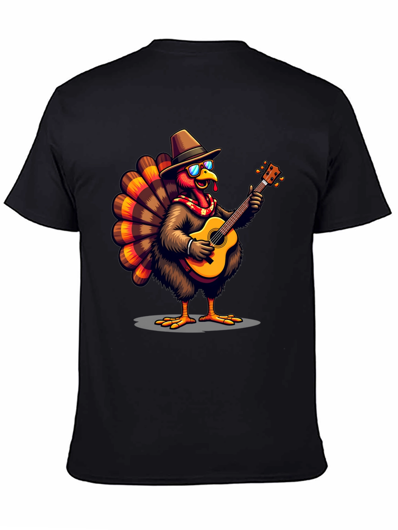 Thanksgiving Turkey Guitarist Graphic Tee