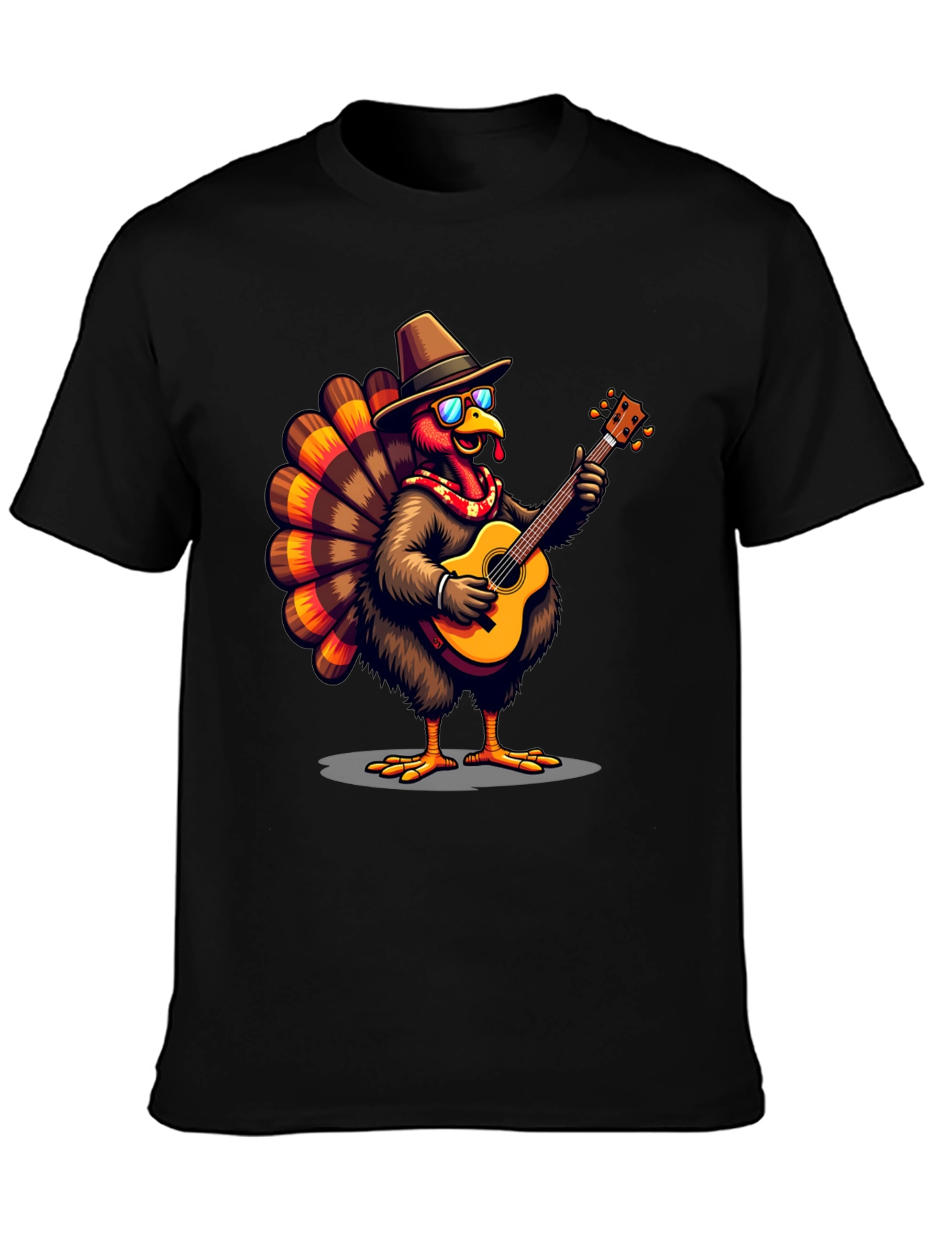 Thanksgiving Turkey Guitarist Graphic Tee