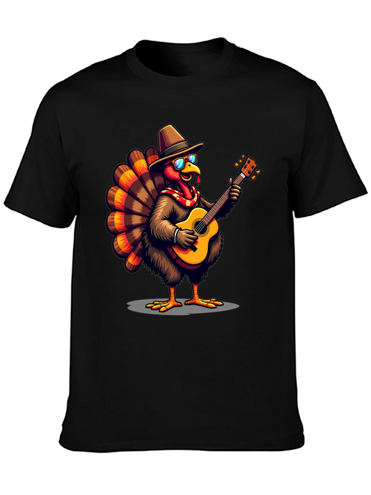 Thanksgiving Turkey Guitarist Graphic Tee