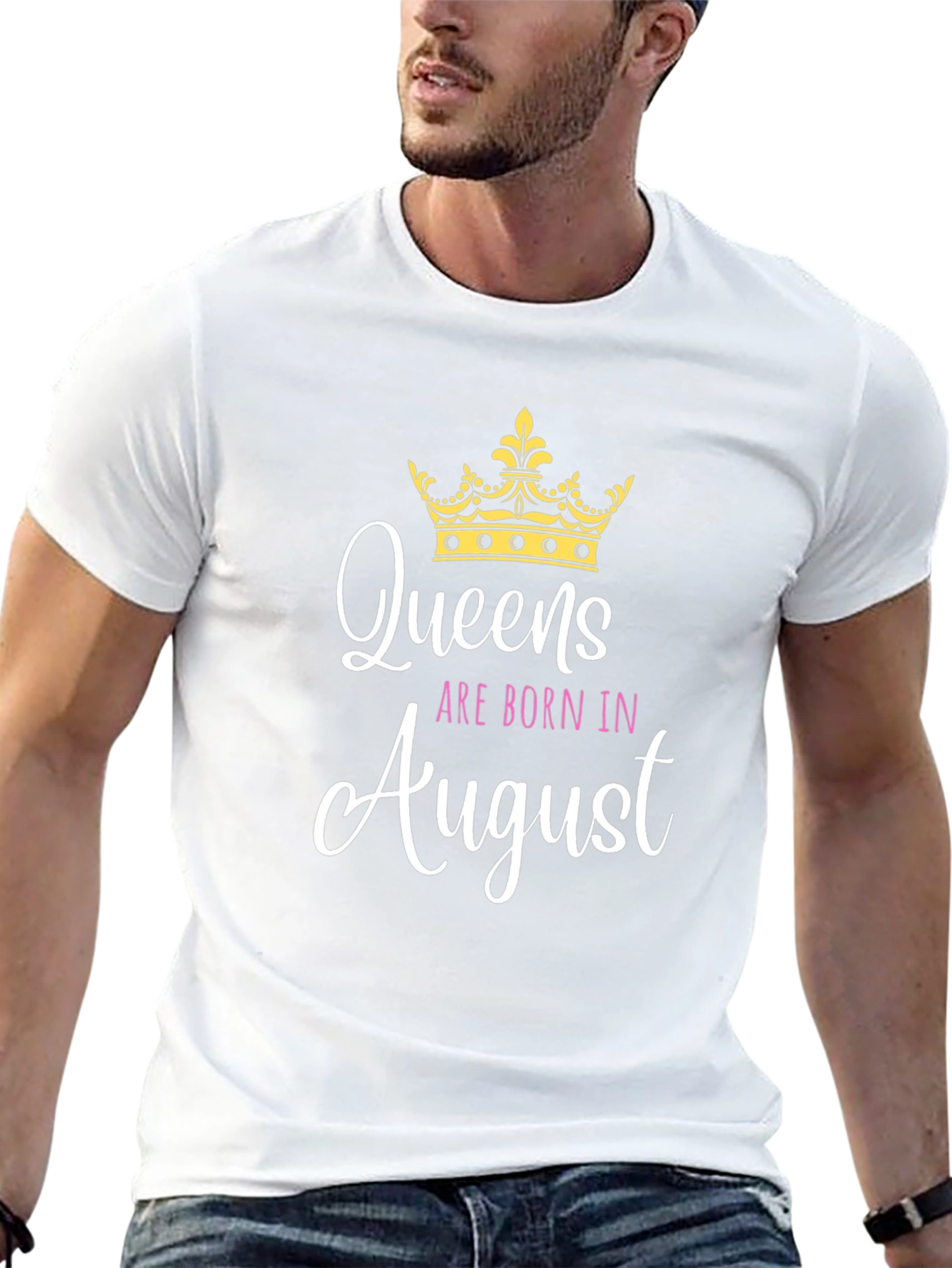 Queens Born in August Black T-Shirt