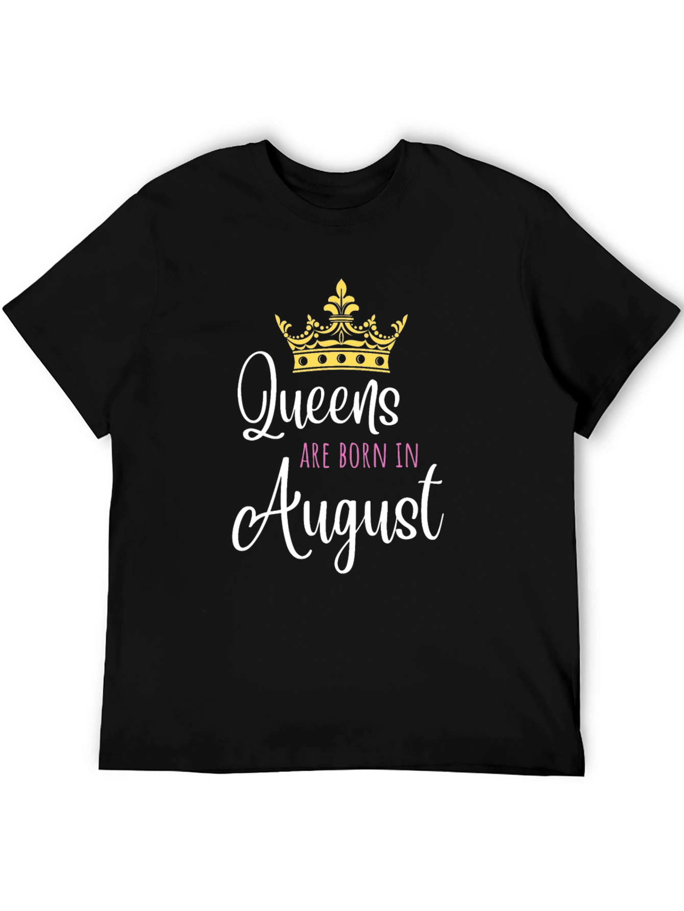 Queens Born in August Black T-Shirt