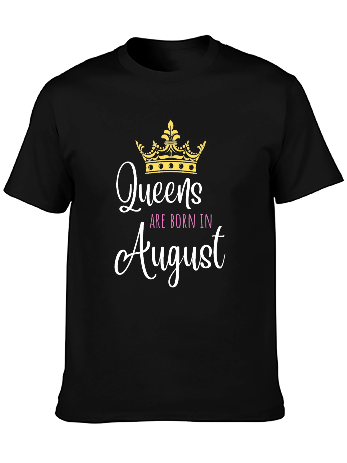 Queens Born in August Black T-Shirt