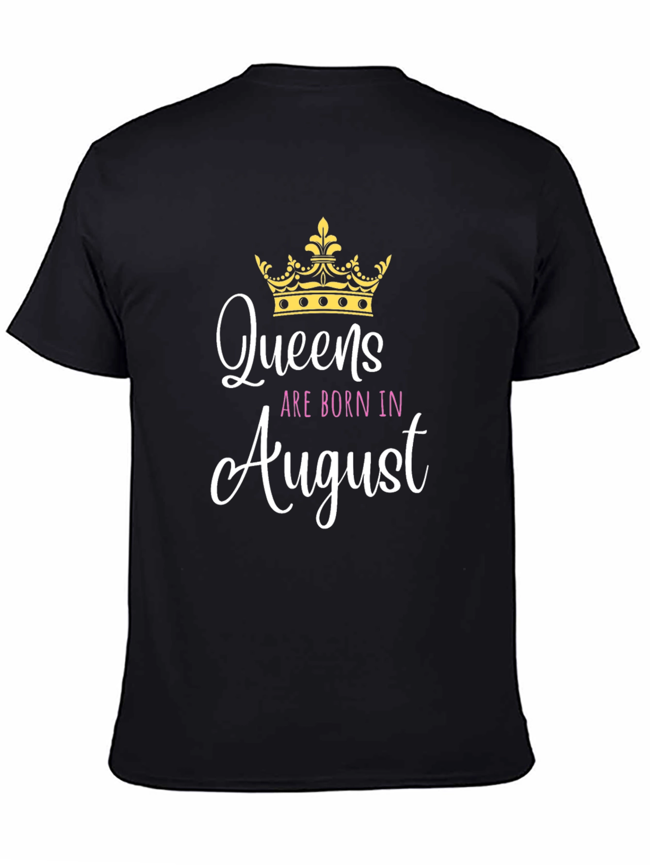 Queens Born in August Black T-Shirt