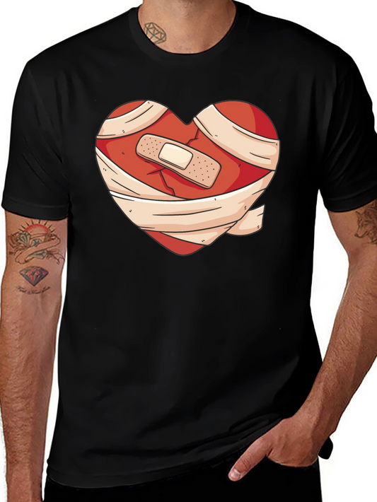 Heartache Healed T-Shirt - Bandaged Heart Graphic Tee