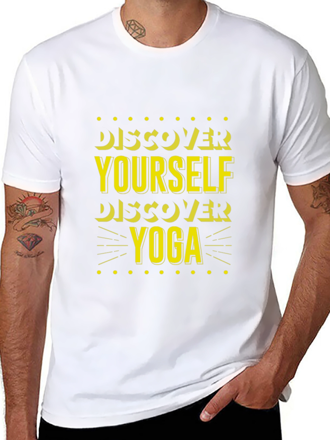 Discover Yourself Yoga T-Shirt - Black Cotton Tee