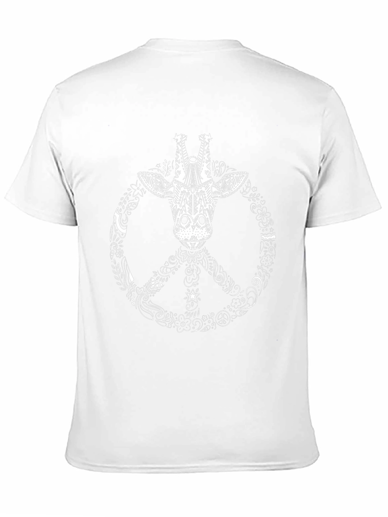 Giraffe Peace Sign Graphic Tee - Black