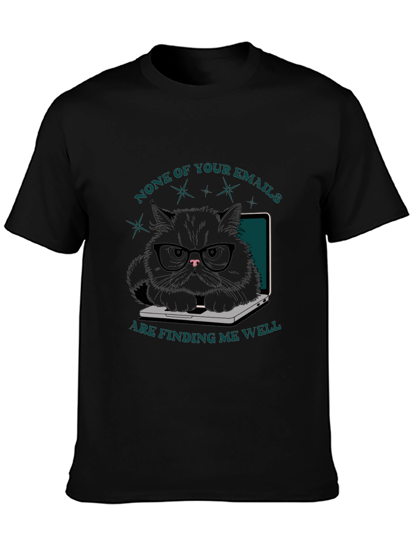 Funny Cat on Laptop T-Shirt