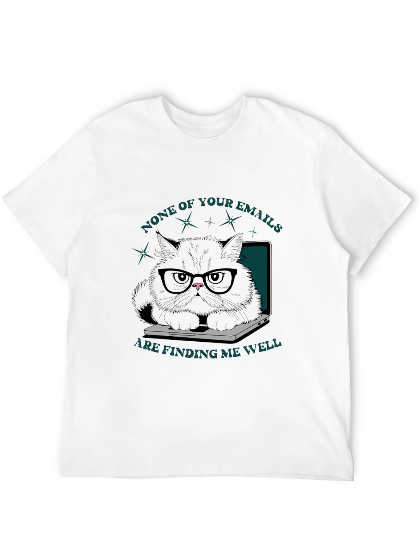 Funny Cat on Laptop T-Shirt