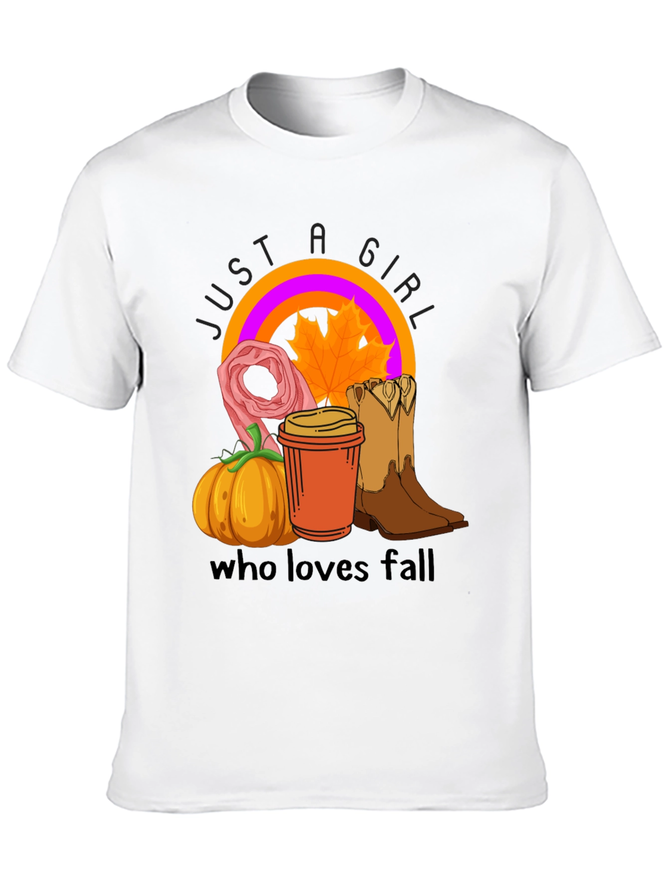Just a Girl Who Loves Fall Black T-Shirt