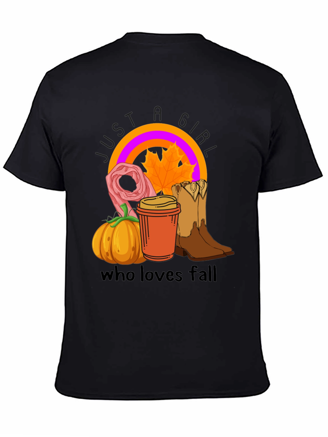 Just a Girl Who Loves Fall Black T-Shirt