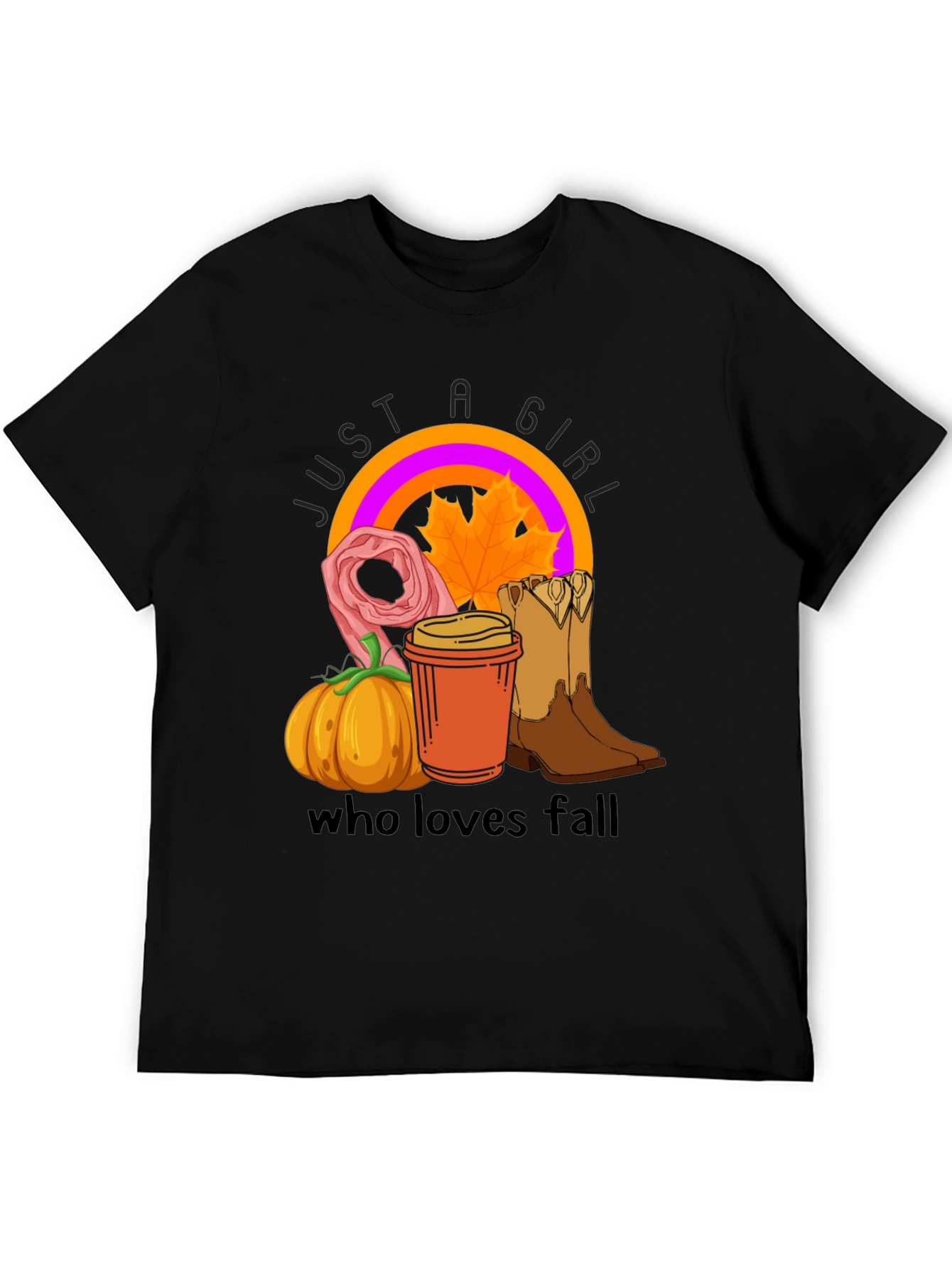 Just a Girl Who Loves Fall Black T-Shirt