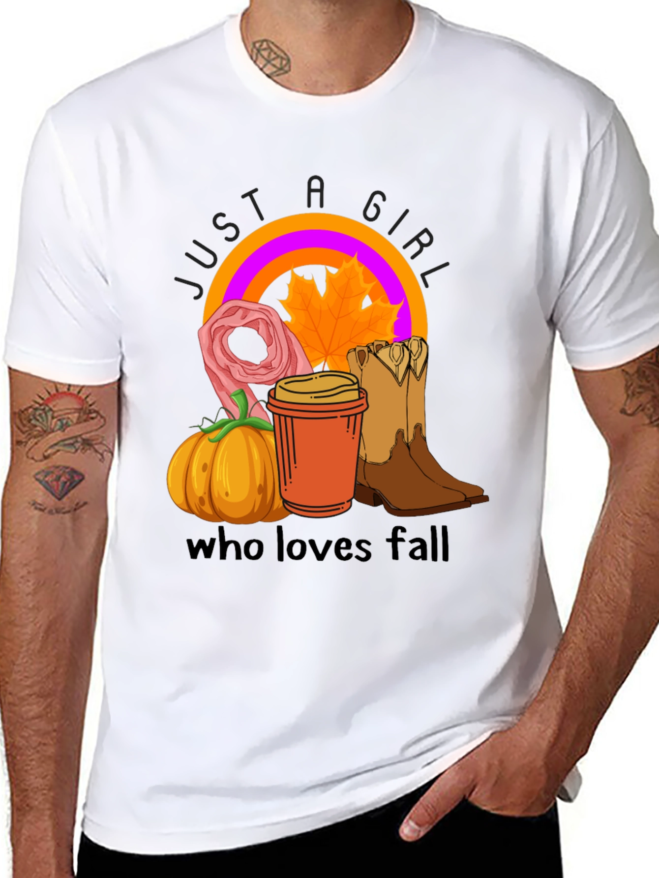 Just a Girl Who Loves Fall Black T-Shirt