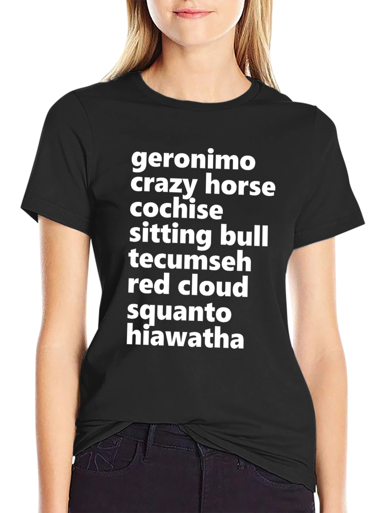 Native American Chiefs List Black T-Shirt