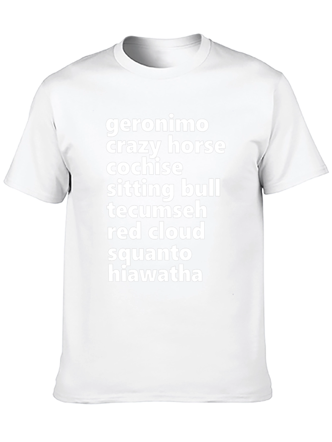 Native American Chiefs List Black T-Shirt