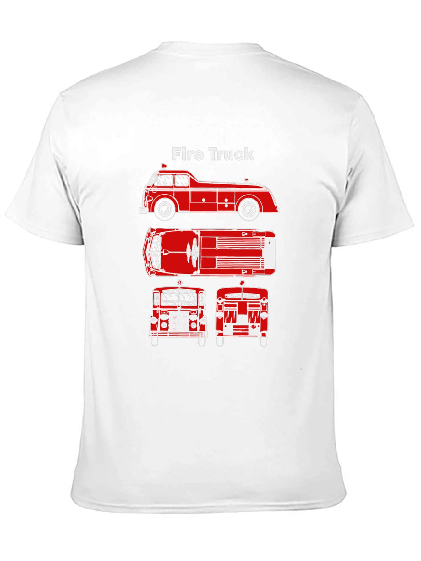Fire Truck Graphic Tee - Classic Vehicle T-Shirt
