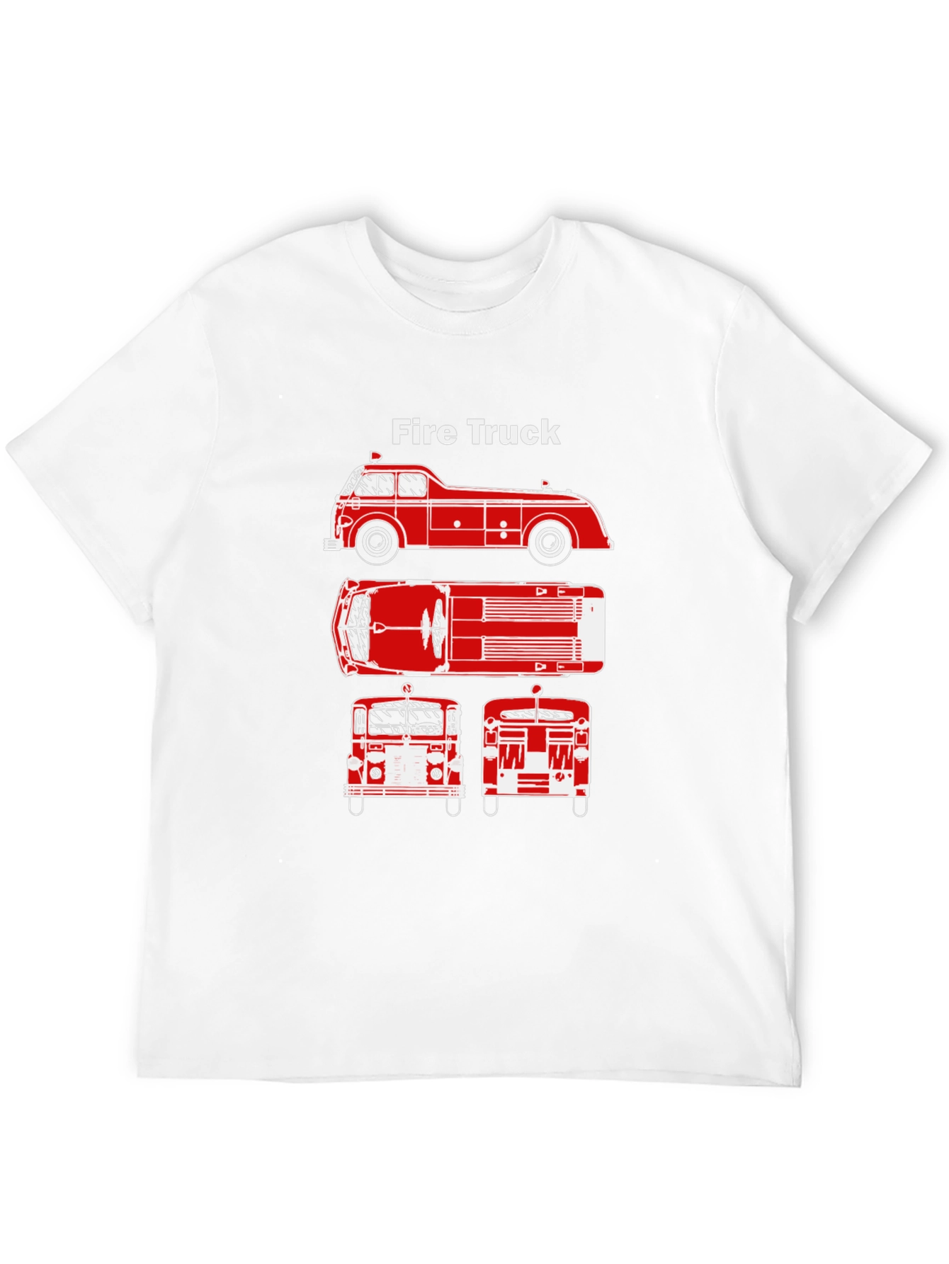 Fire Truck Graphic Tee - Classic Vehicle T-Shirt