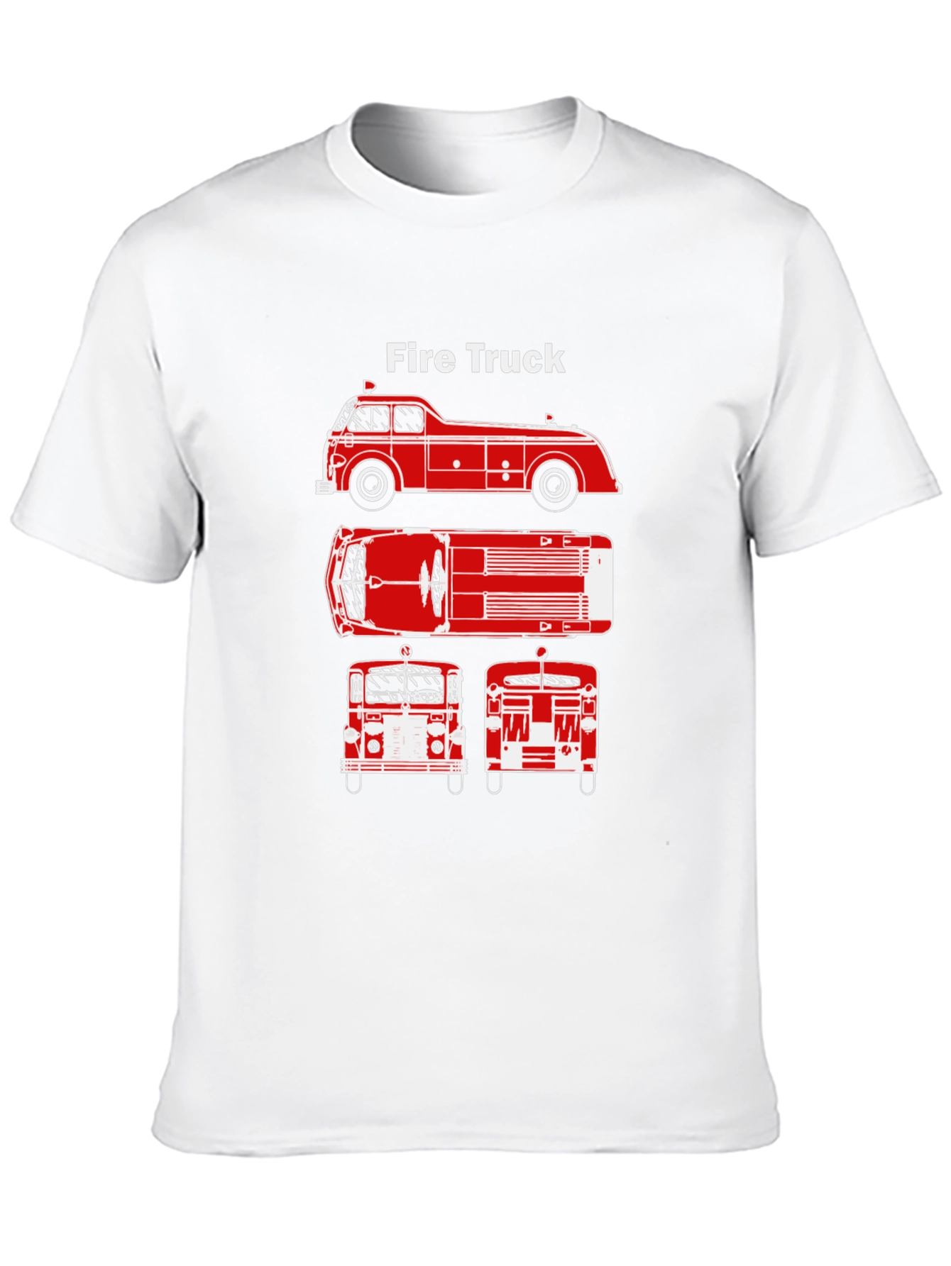 Fire Truck Graphic Tee - Classic Vehicle T-Shirt
