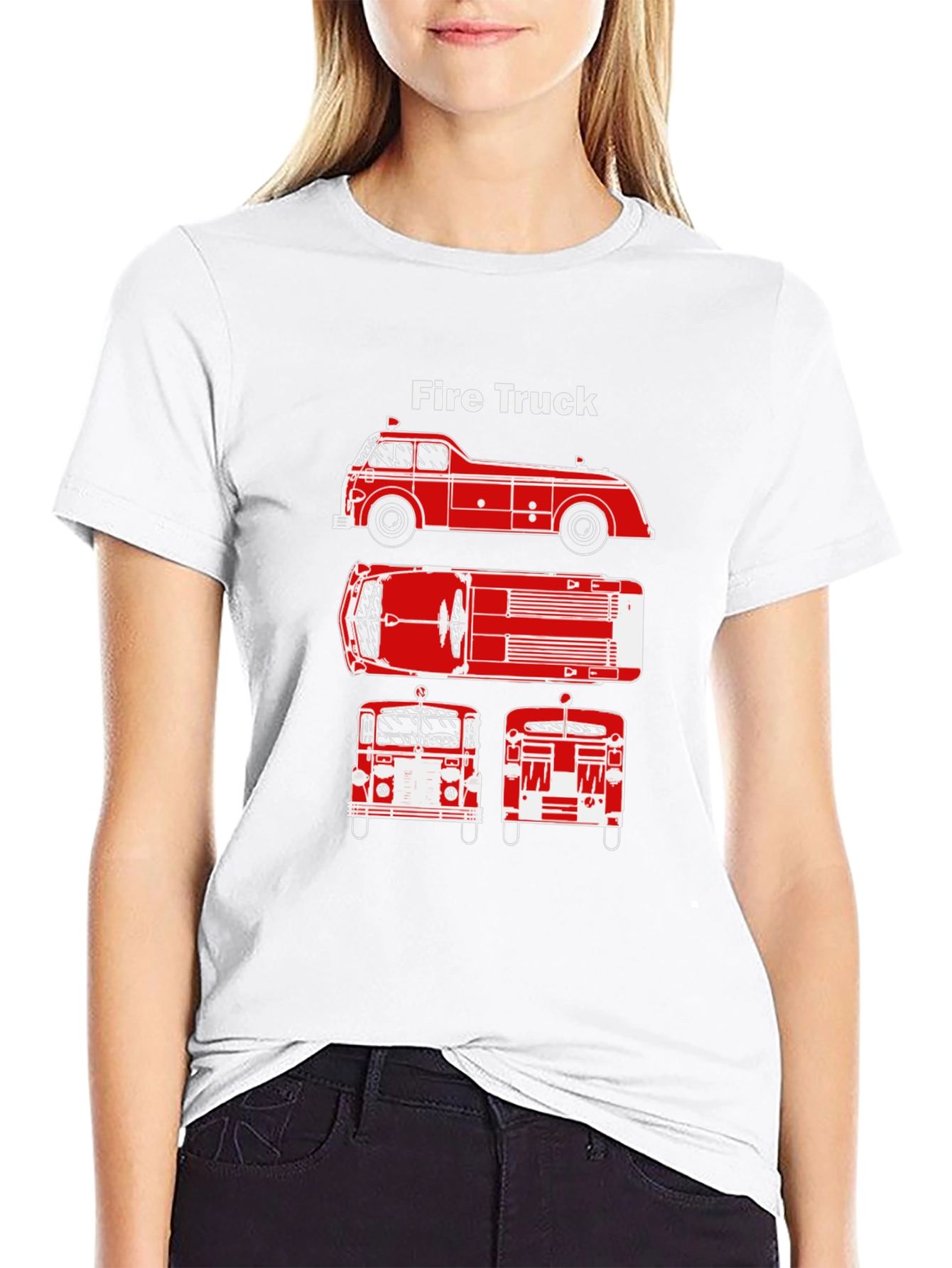 Fire Truck Graphic Tee - Classic Vehicle T-Shirt