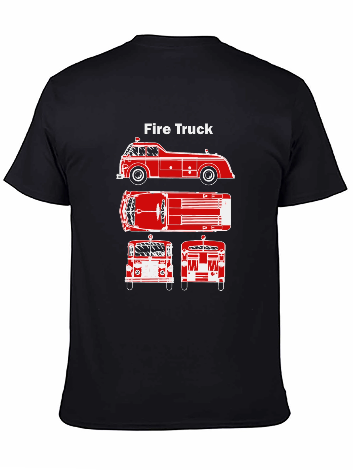 Fire Truck Graphic Tee - Classic Vehicle T-Shirt