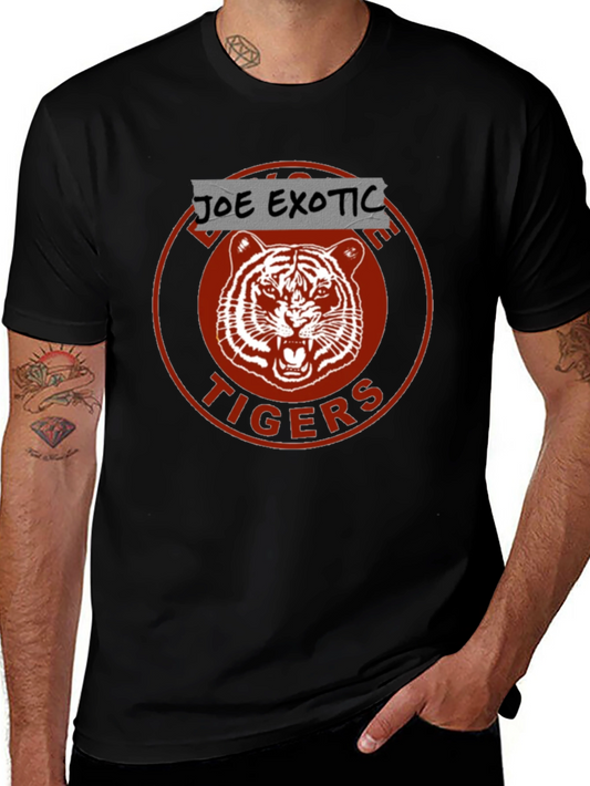 Joe Exotic Tigers Graphic T-Shirt Black Cotton Tee