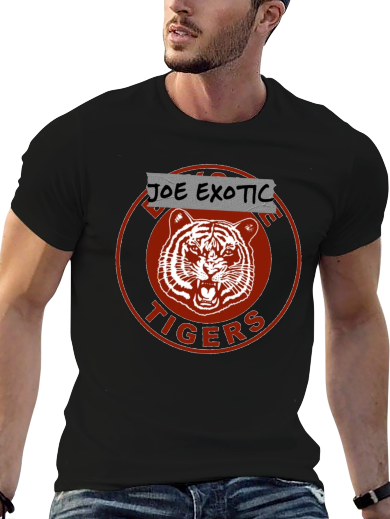 Joe Exotic Tigers Graphic T-Shirt Black Cotton Tee