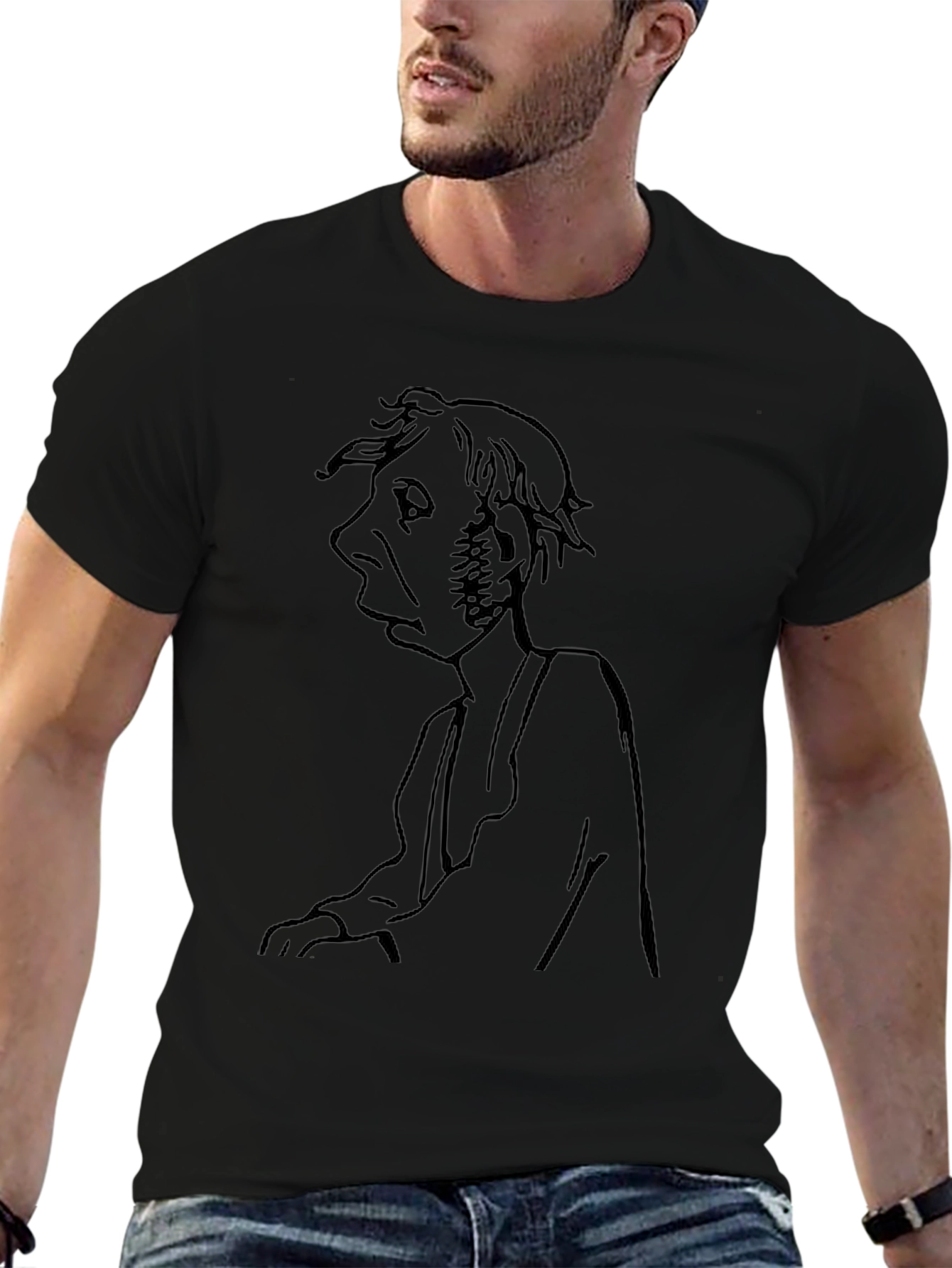 Unique Graphic Tee - Old Man Portrait