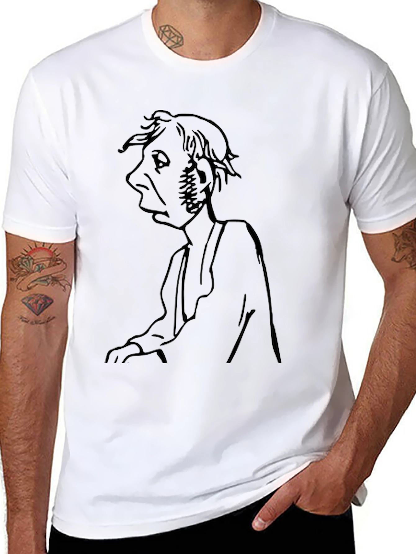 Unique Graphic Tee - Old Man Portrait