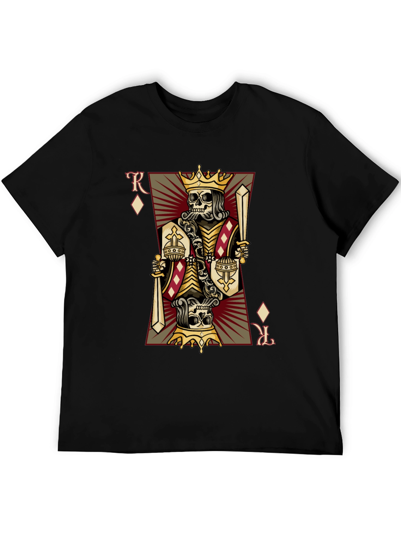Skull King Card Graphic Tee - Black Cotton T-Shirt