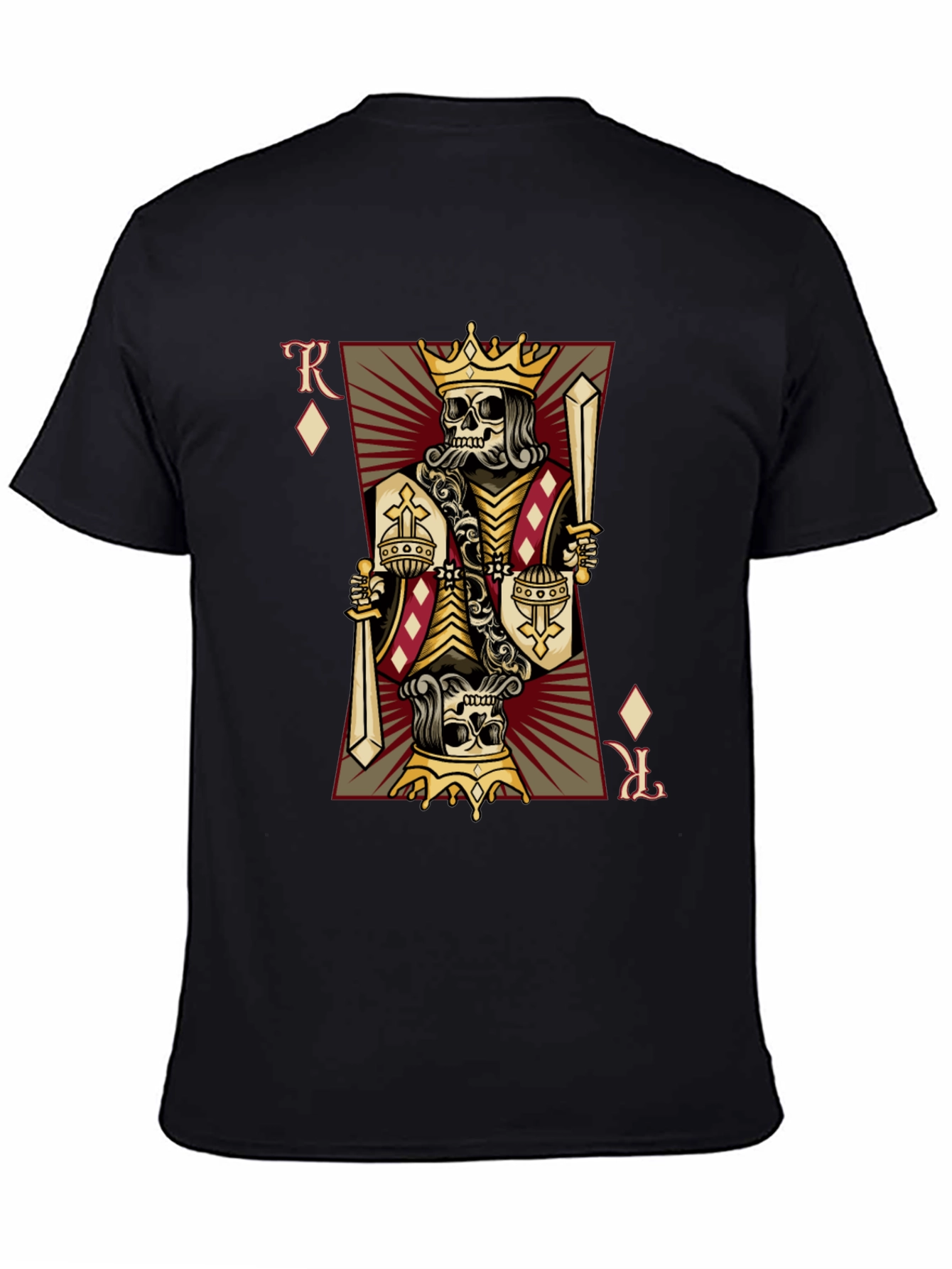 Skull King Card Graphic Tee - Black Cotton T-Shirt