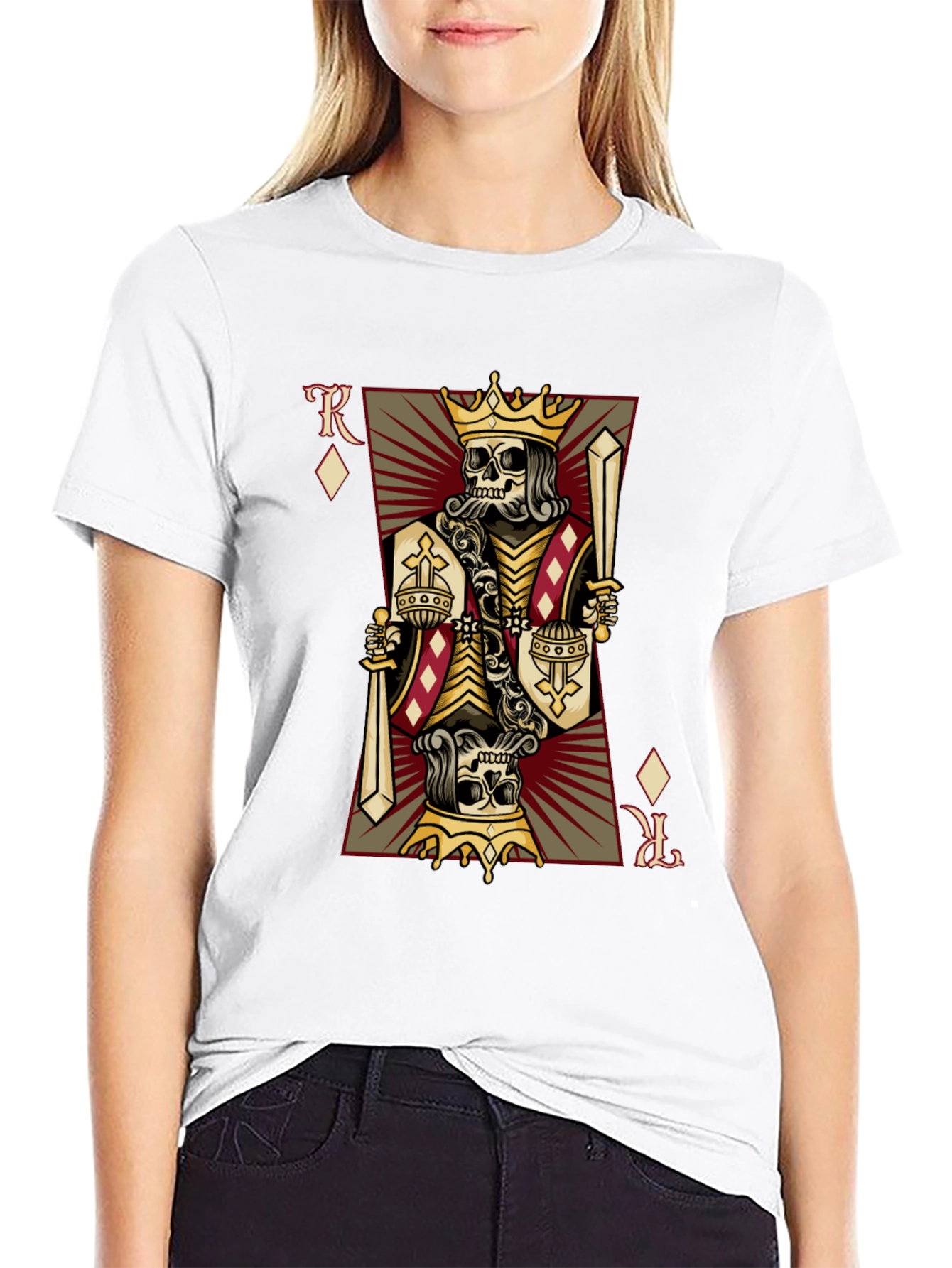 Skull King Card Graphic Tee - Black Cotton T-Shirt