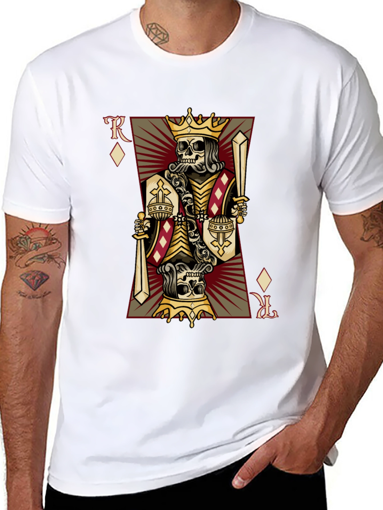 Skull King Card Graphic Tee - Black Cotton T-Shirt