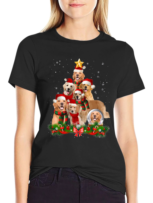 Golden Retriever Christmas Tree T-Shirt