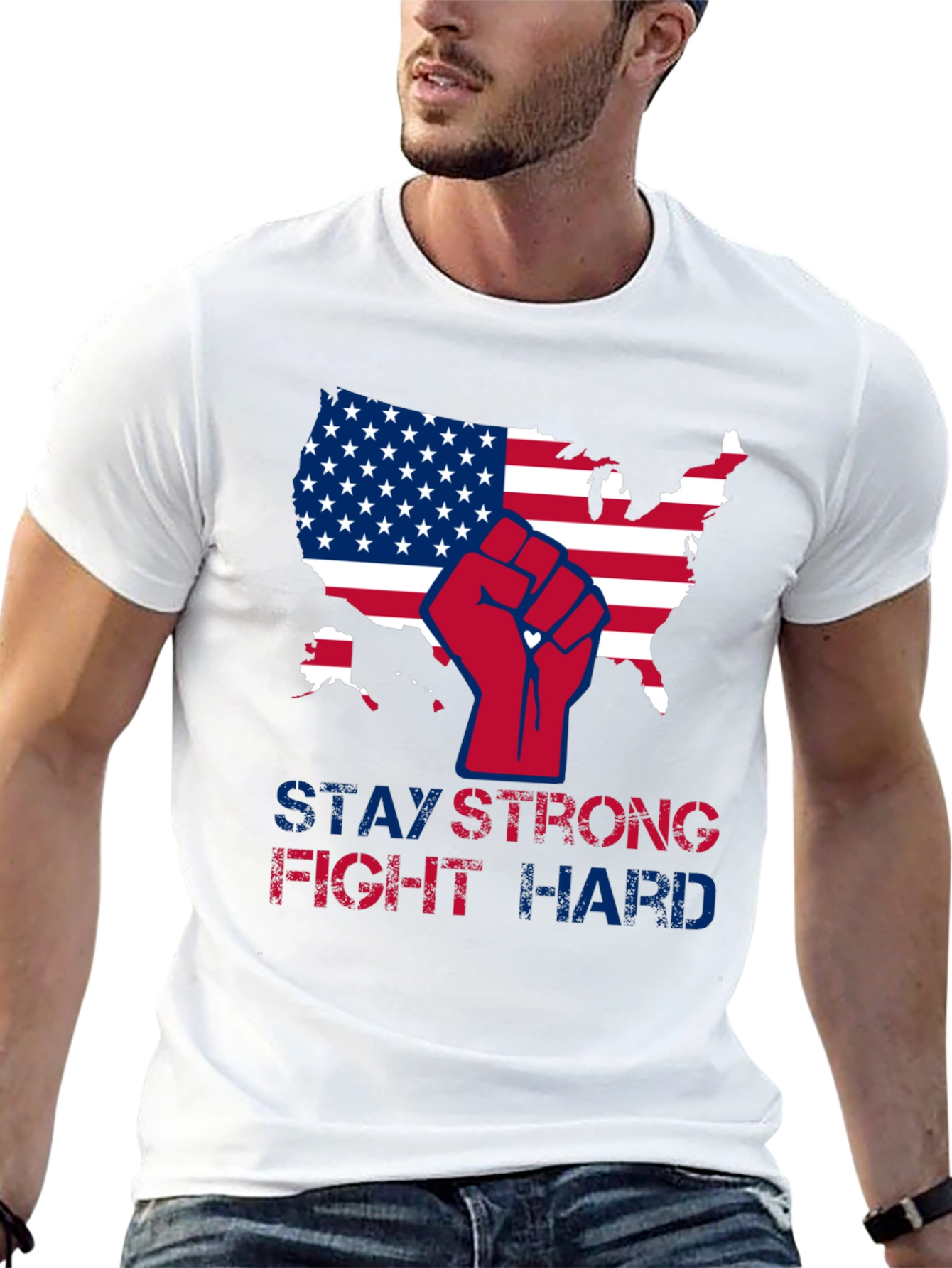 Patriotic Strength T-Shirt - Stay Strong Fight Hard