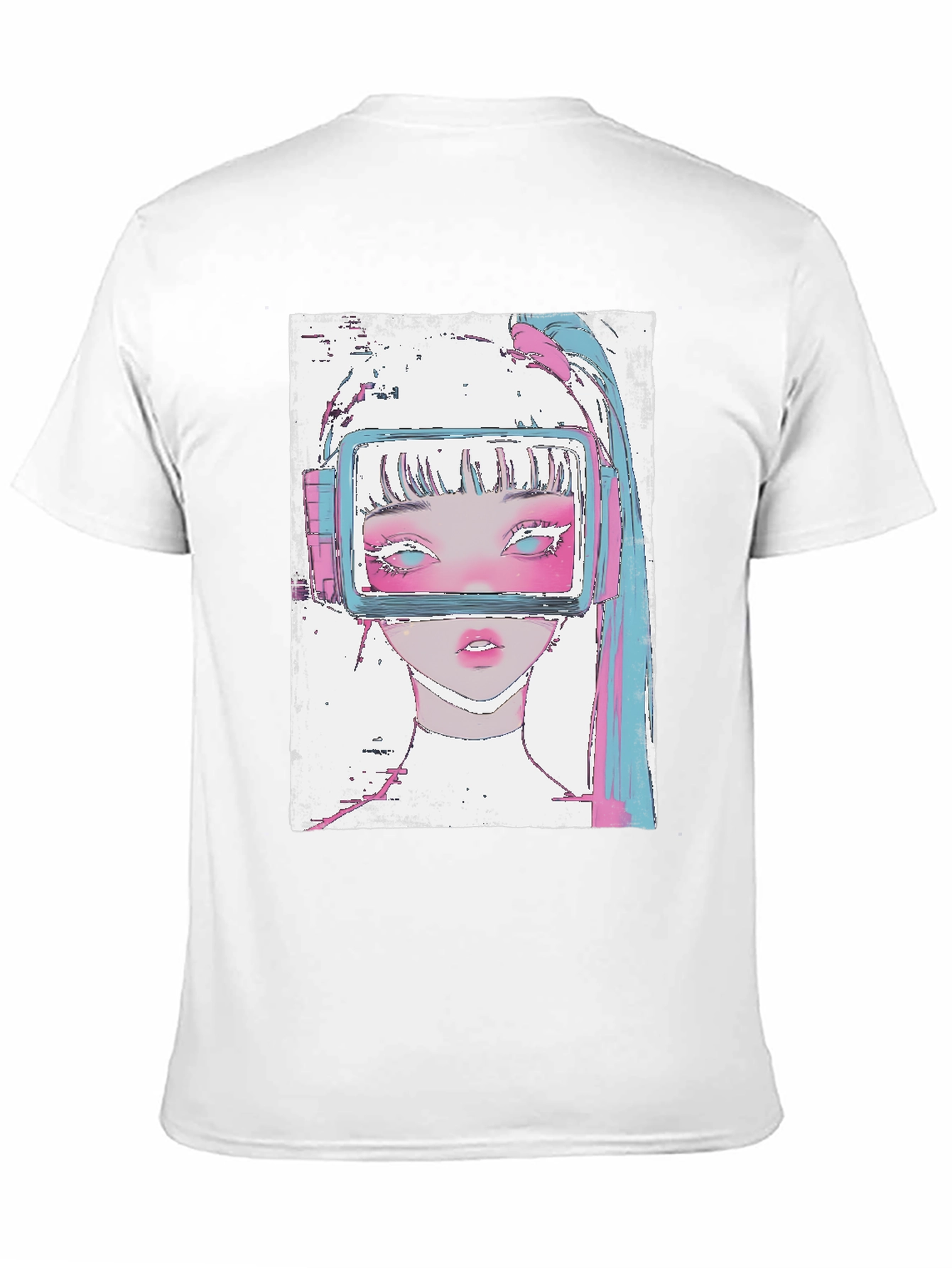 Anime VR Girl Graphic Black T-Shirt
