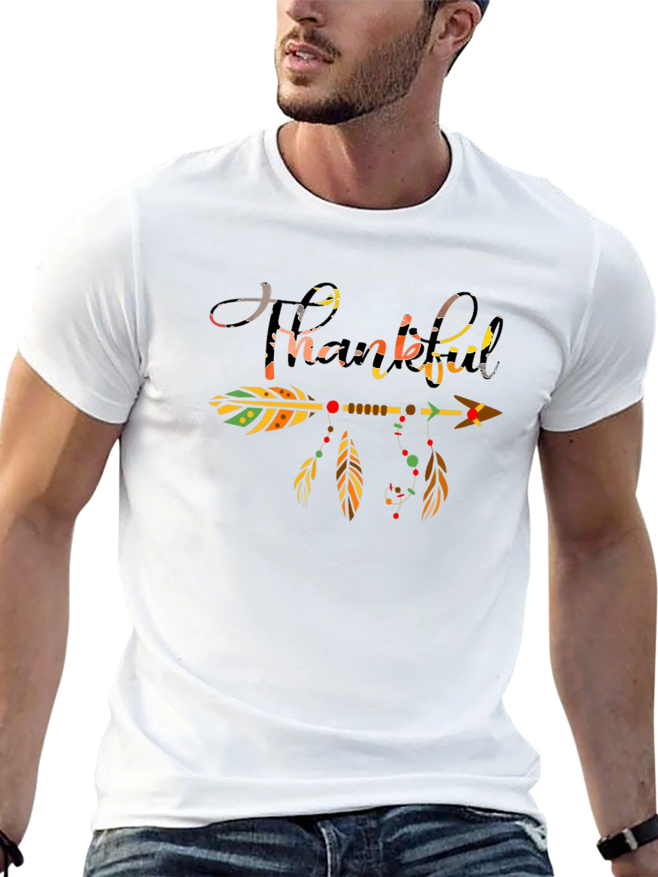 Thankful Arrow Graphic Tee - Black