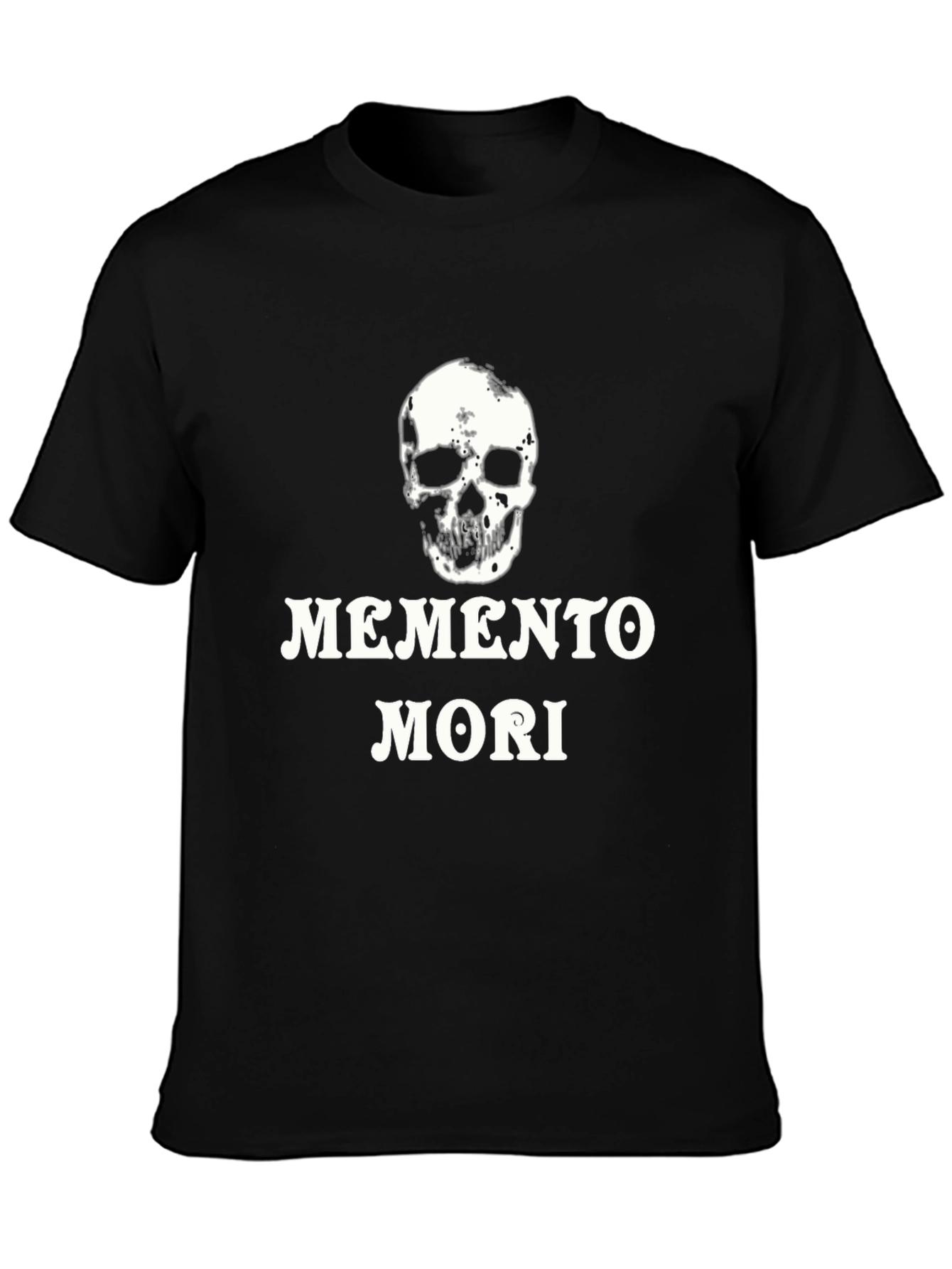 Memento Mori Skull Graphic Tee - Black