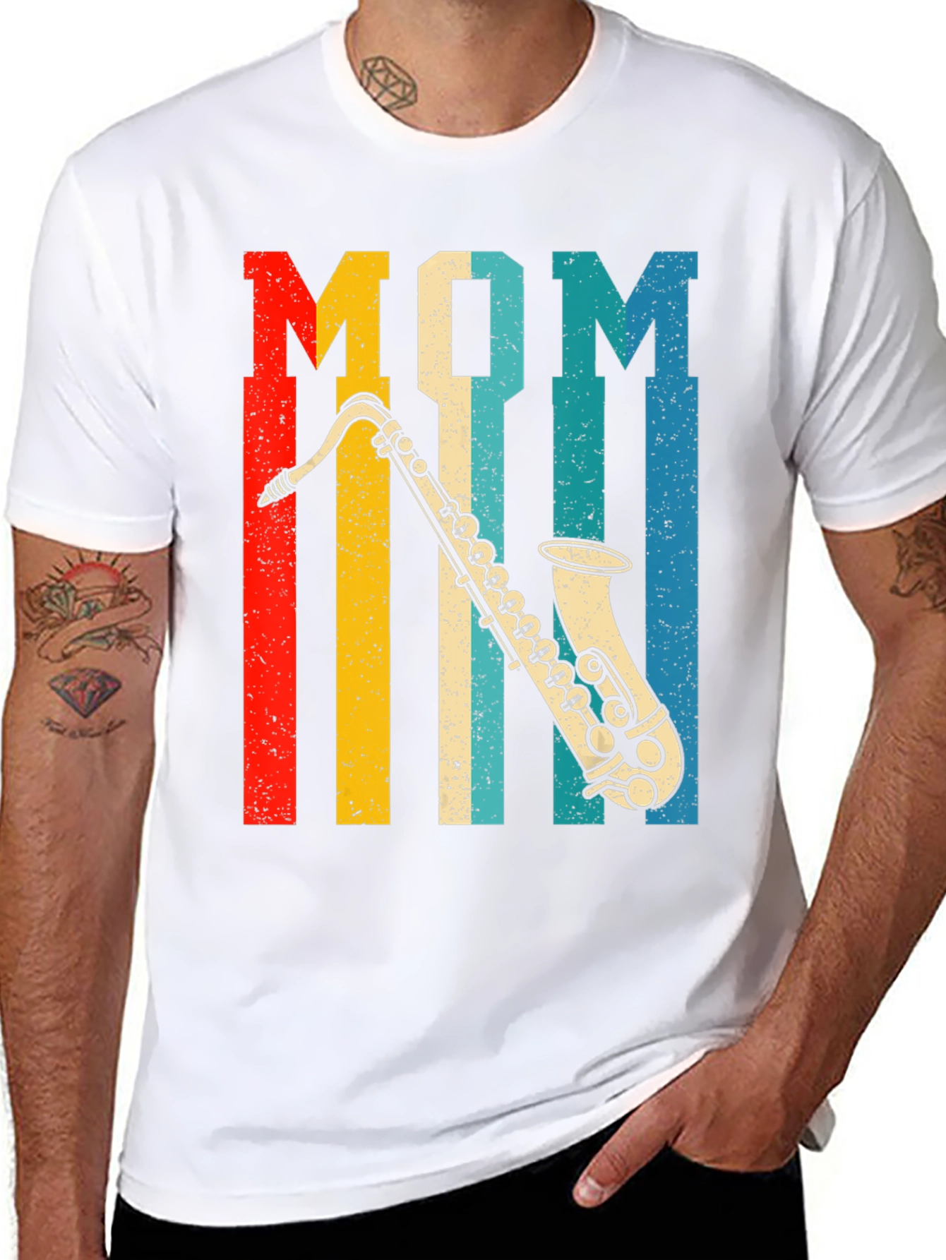 Mom Saxophone Retro T-Shirt - Music Lover Gift