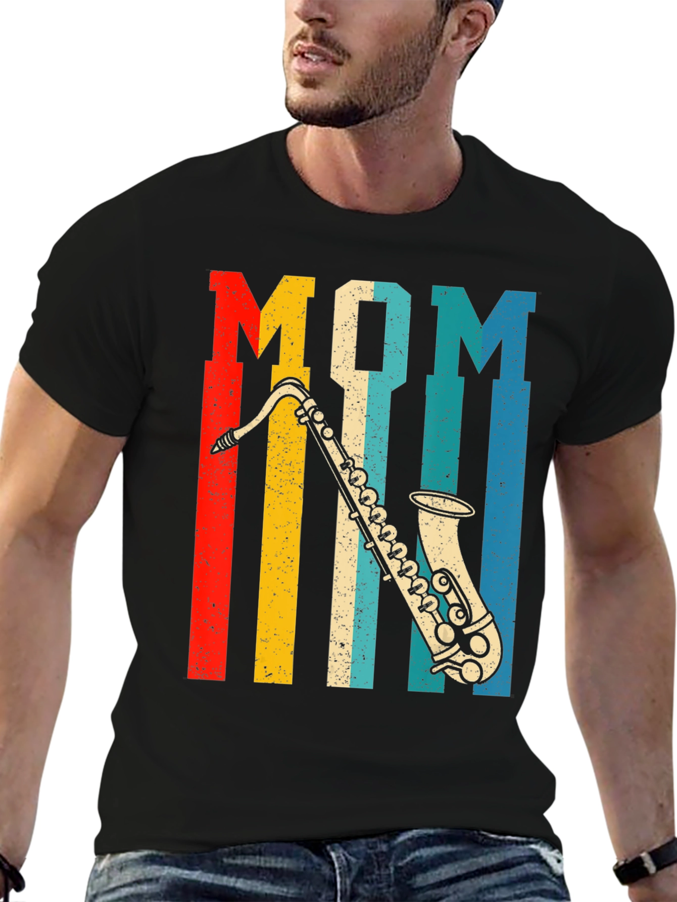 Mom Saxophone Retro T-Shirt - Music Lover Gift