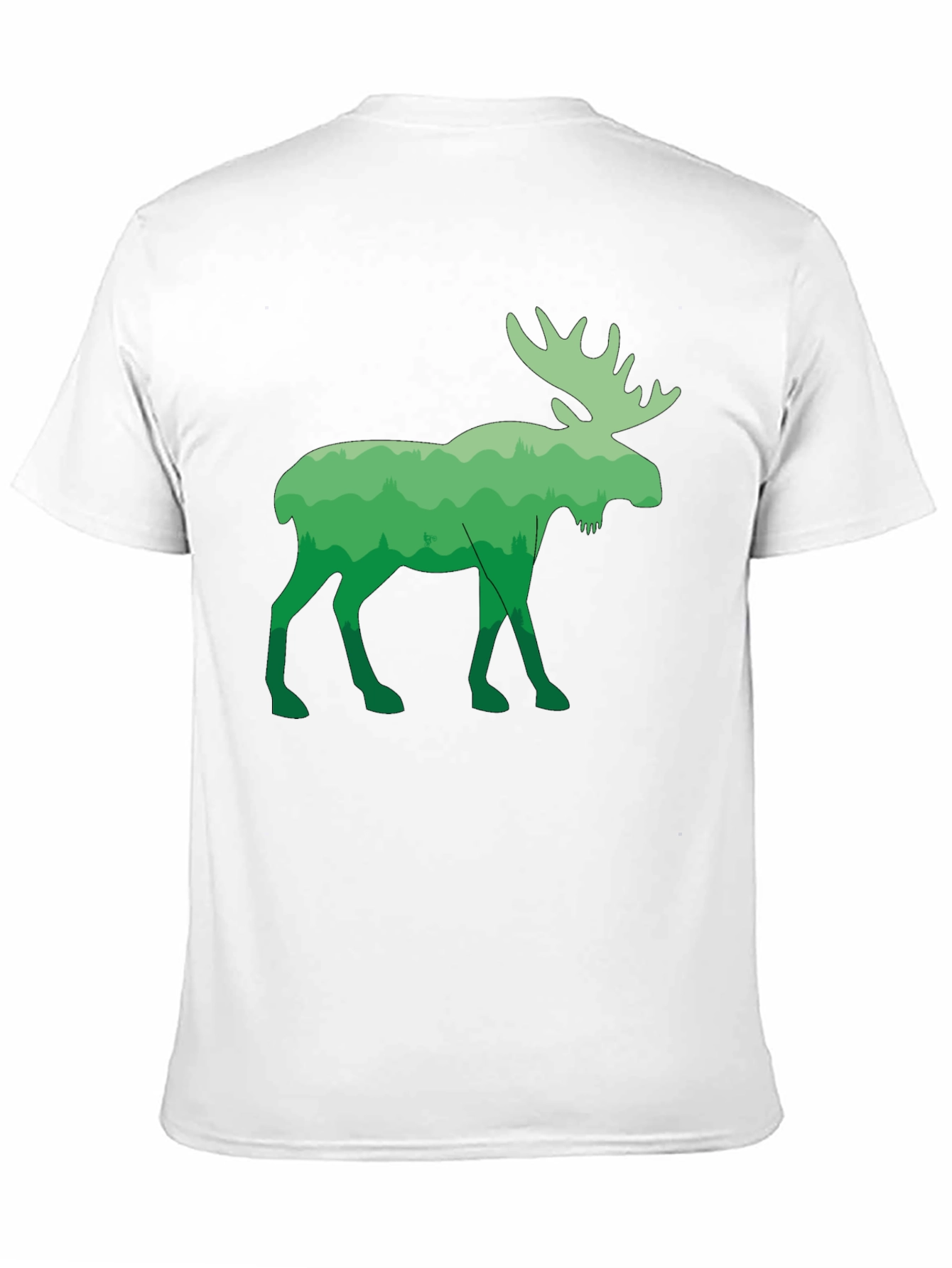 Green Moose Forest T-Shirt - Nature Inspired Tee