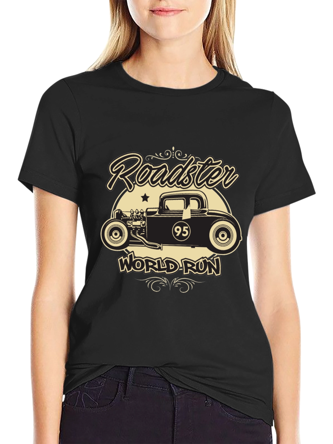 Roadster World Run T-Shirt - Black